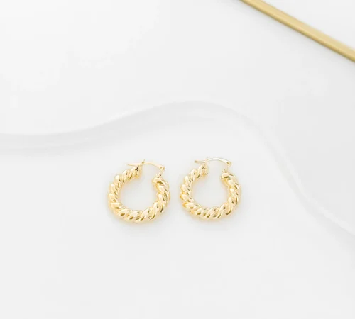 Argola abs trança bold banhada a ouro