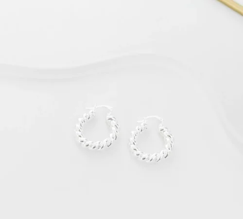 Argola abs trança bold banhada a prata