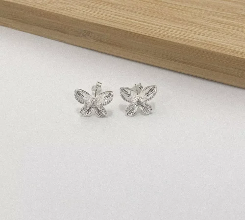 BRINCO FLOR PEDRINHA PRATA