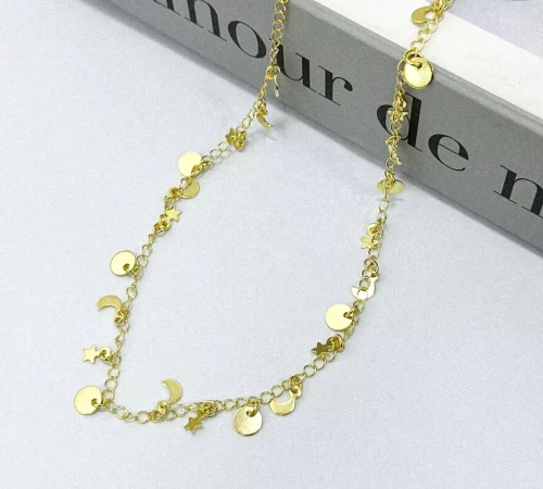 CAPA Colar lunar dourado