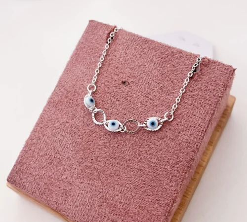 CAPA Pulseira olhinhos grego banhada a prata